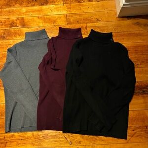 3 Ralph Lauren Women’s Cotton Turtleneck Sweaters- XL